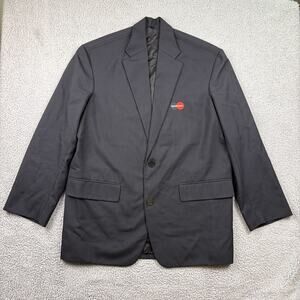 Balenciaga Blazer Mens 40R Black Twill Boxy Jacket Embroidered Designer READ